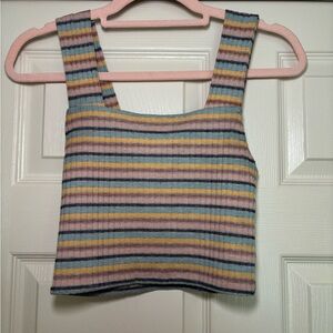 American Eagle Outfitters Multicolor Striped Crop Top